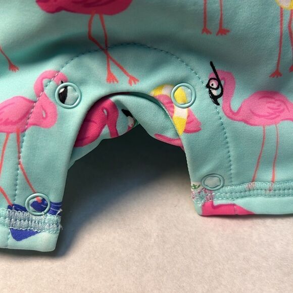 Janie and Jack 100048474 Baby Recycled Flamingo Rash Guard Swimsuit size 0-3 M - Picture 8 of 9